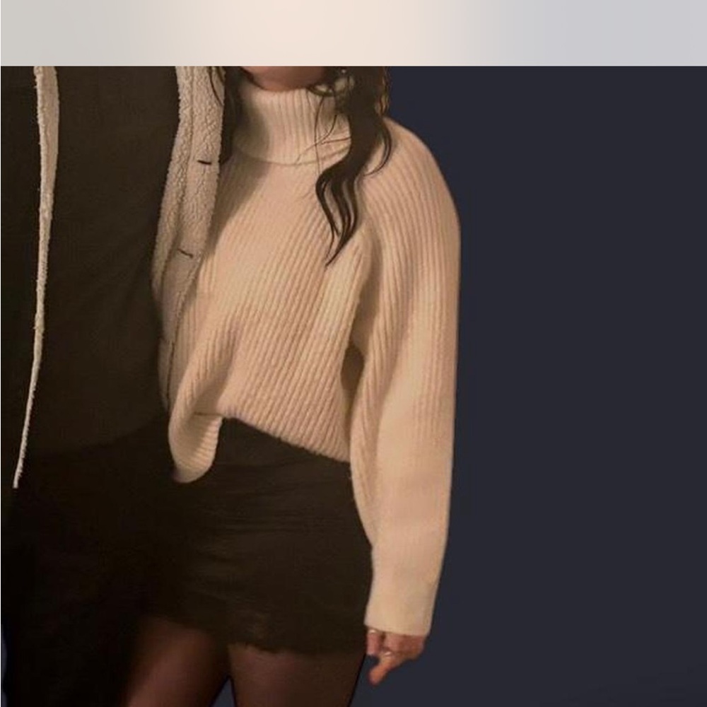 Cream Turtleneck Sweater